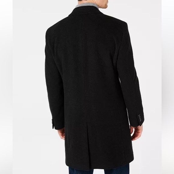 Nautica Barge Overcoat Classic Fit Wool Cashmere Blend Lined 40R Dark Gray $450 - Picture 14 of 15